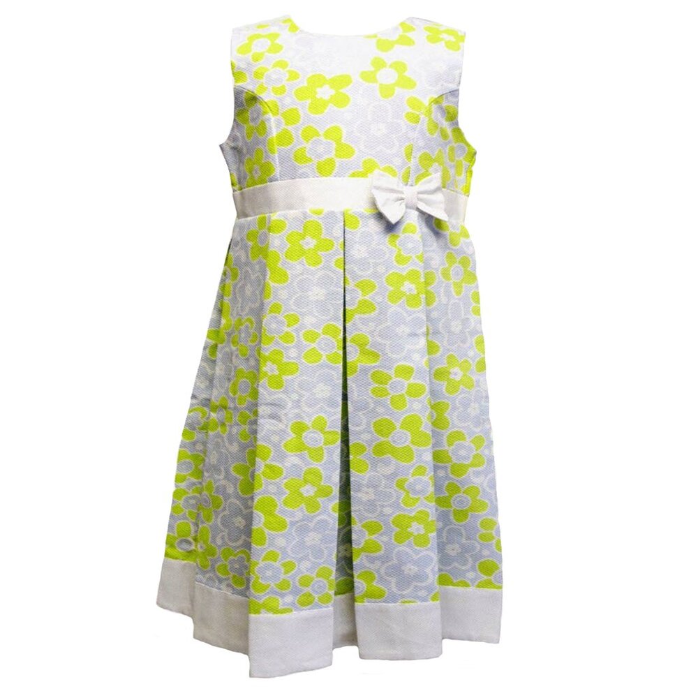 Marco and Lizzy Bow Dress - Yellow/Green - NWT